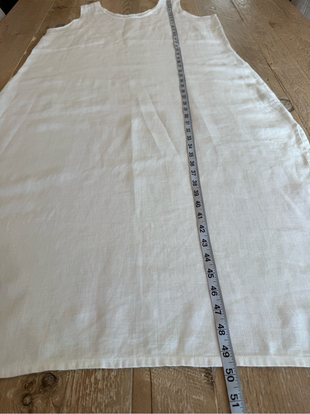FLAX Sleeveless White Linen Tunic Top Dress M - Picture 5 of 7